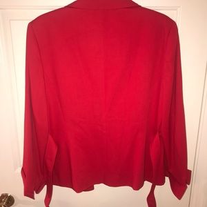Belted Red Blazer
